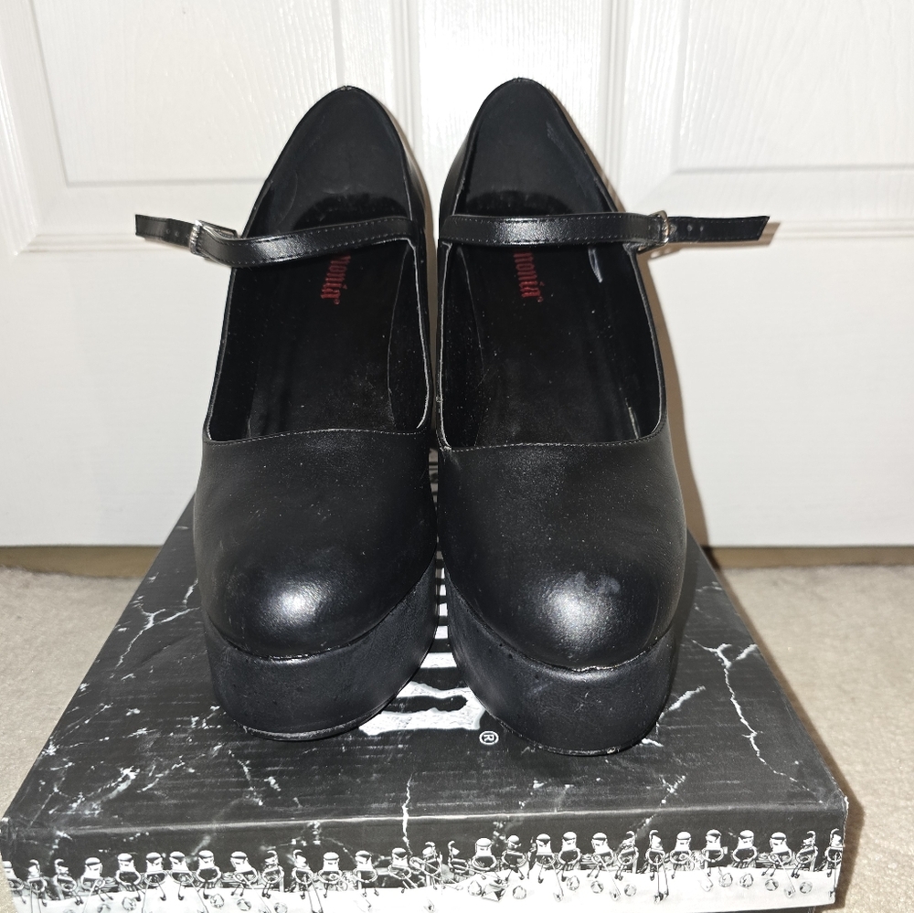 Black Platform Mary Jane Shoes
